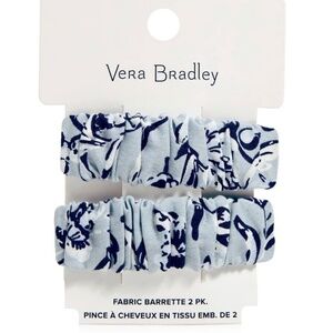 Vera Bradley Fabric Barrettes in Perennials Gray Pattern (2 Pack) - New